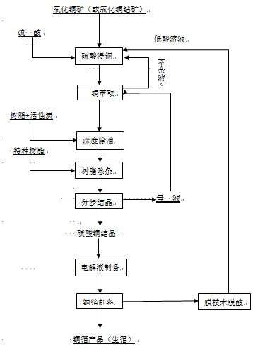 Technique for short-range preparation of electrolytic copper foil from copper sulfate solution in wet smelting process