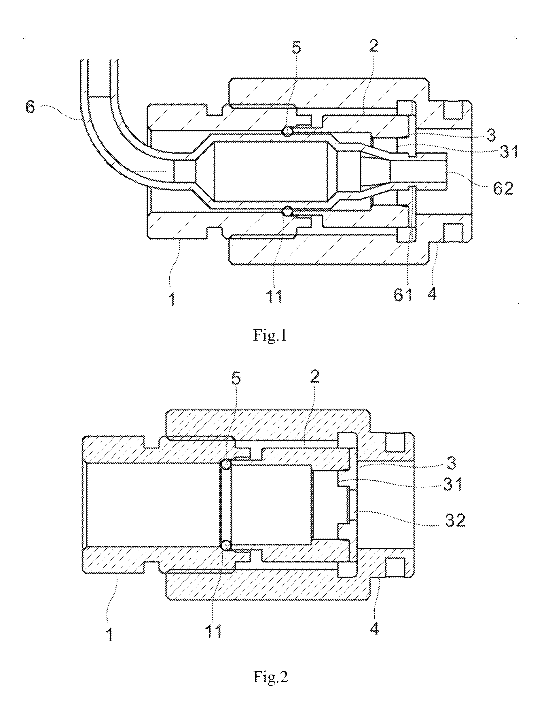 Thermocouple fixing device and temperature measuring apparatus