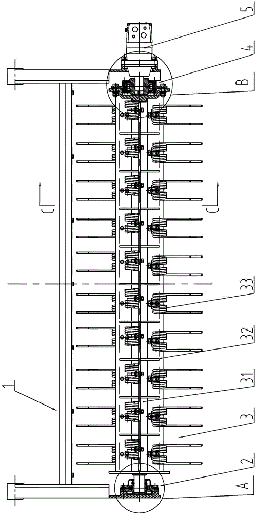 Cleaning roller device and beach cleaning vehicle with the device