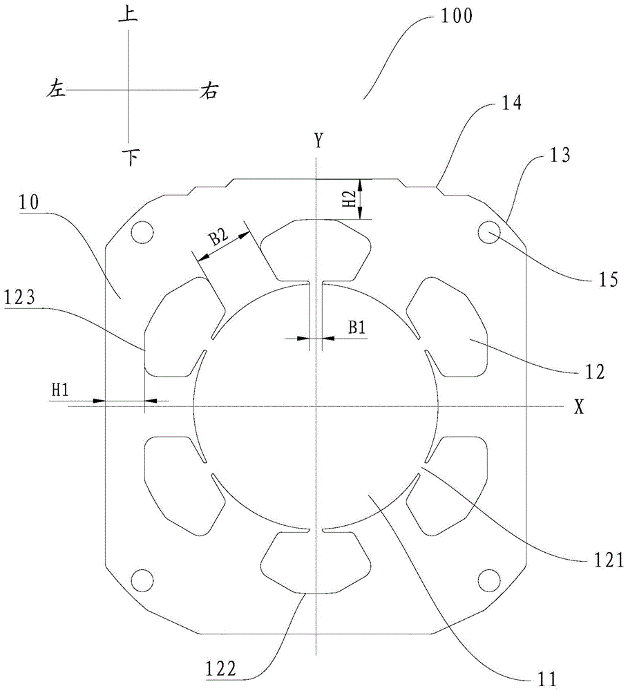 Stator punching sheet and direct-current frequency conversion motor with same