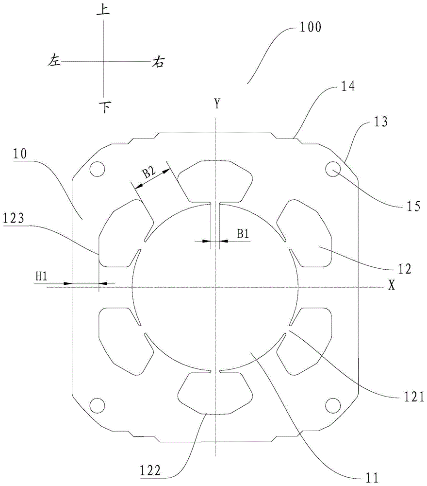 Stator punching sheet and direct-current frequency conversion motor with same