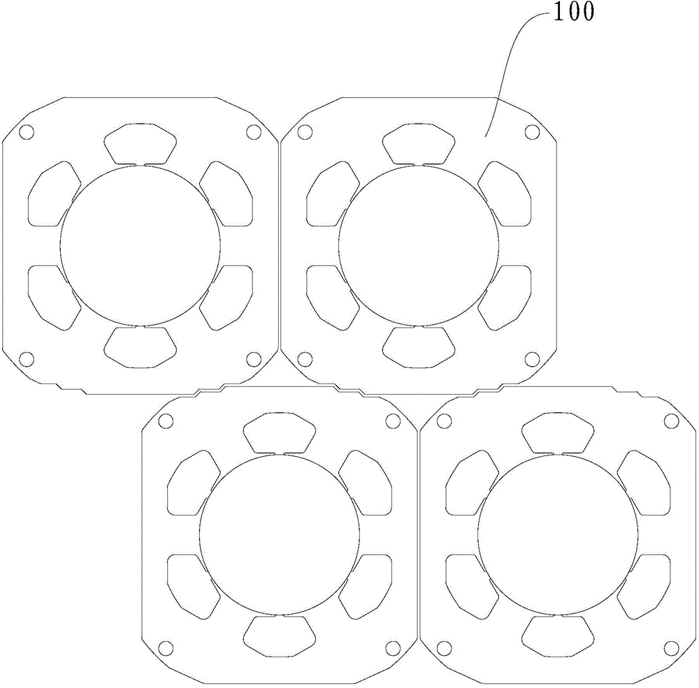 Stator punching sheet and direct-current frequency conversion motor with same