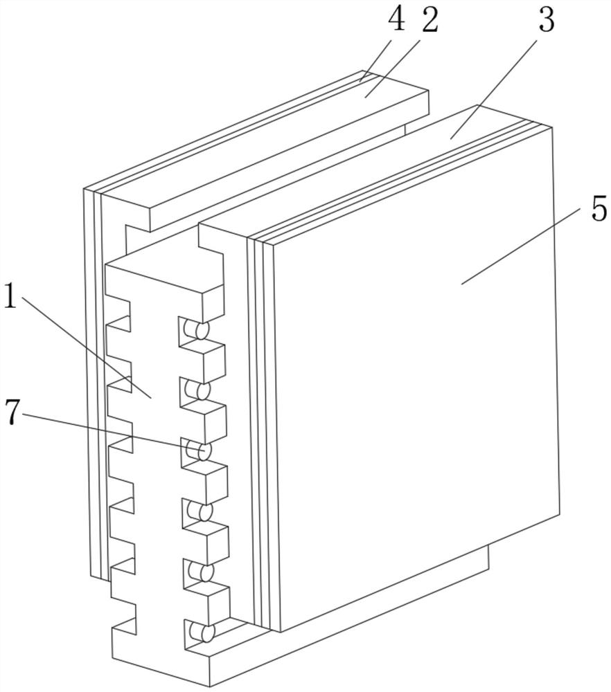 Building exterior wall sandwich thermal insulation and permeation prevention composite board