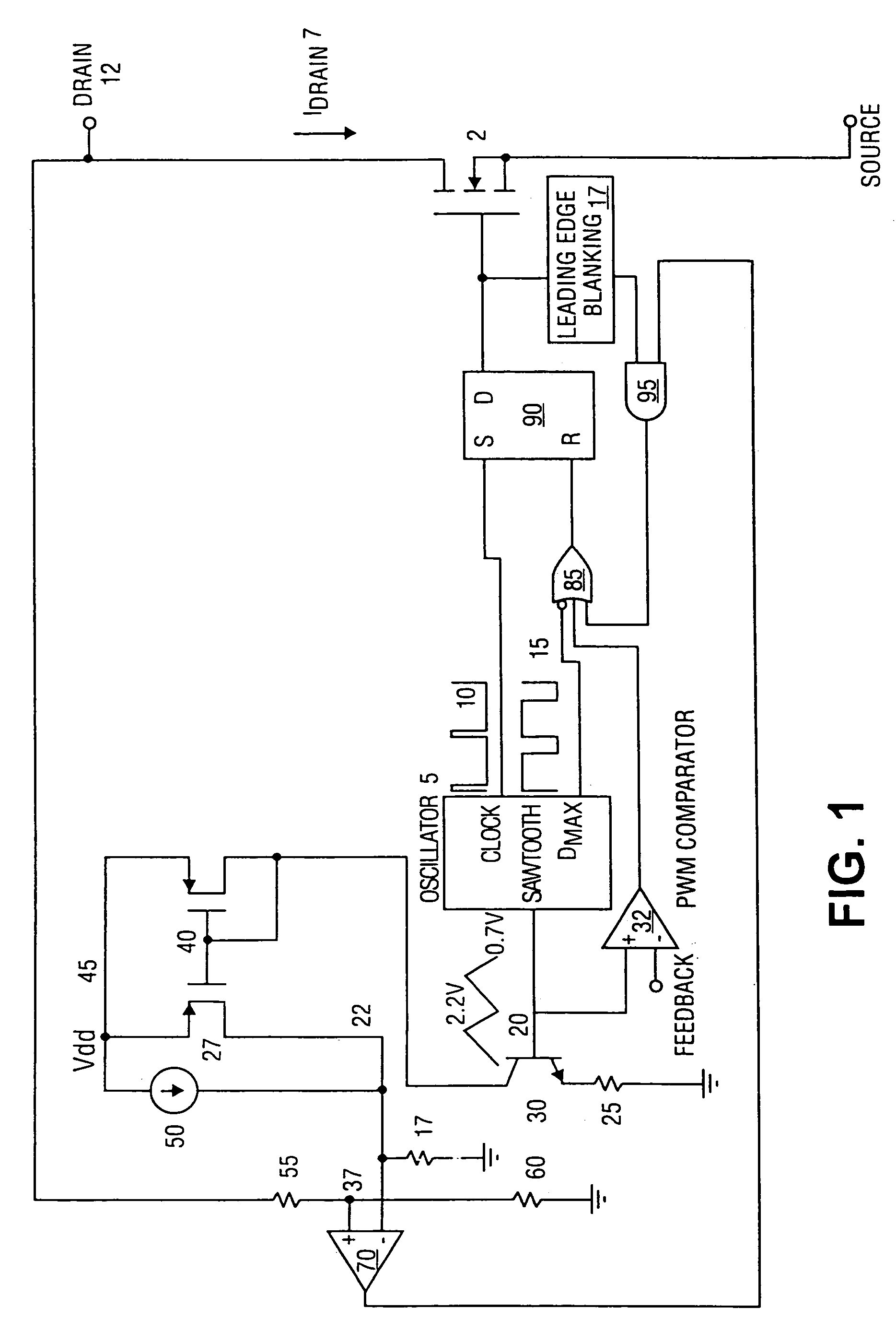 Method and apparatus for maintaining a constant load current with line voltage in a switch mode power supply