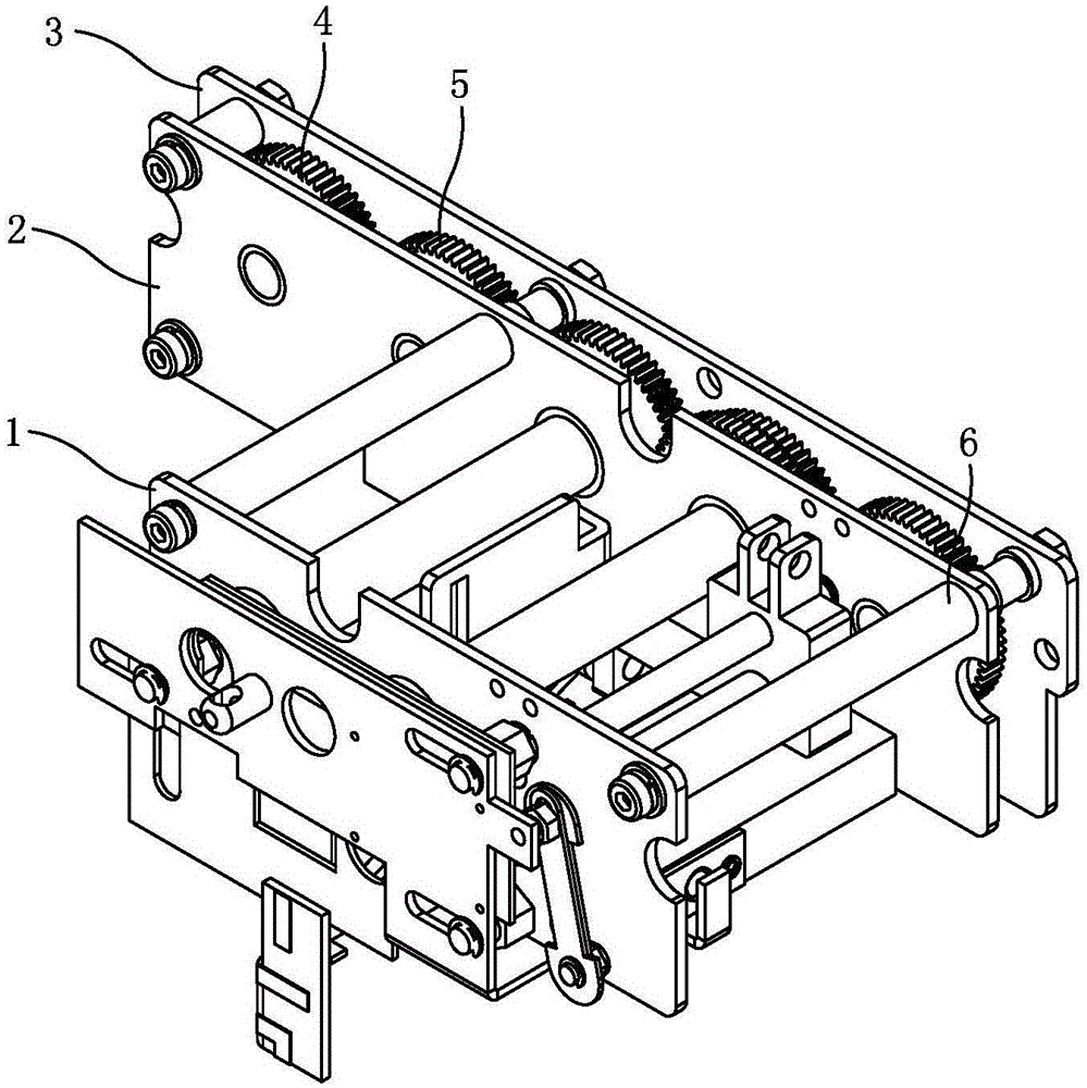 Double-operation-shaft three-position mechanism and interlocking operation method thereof
