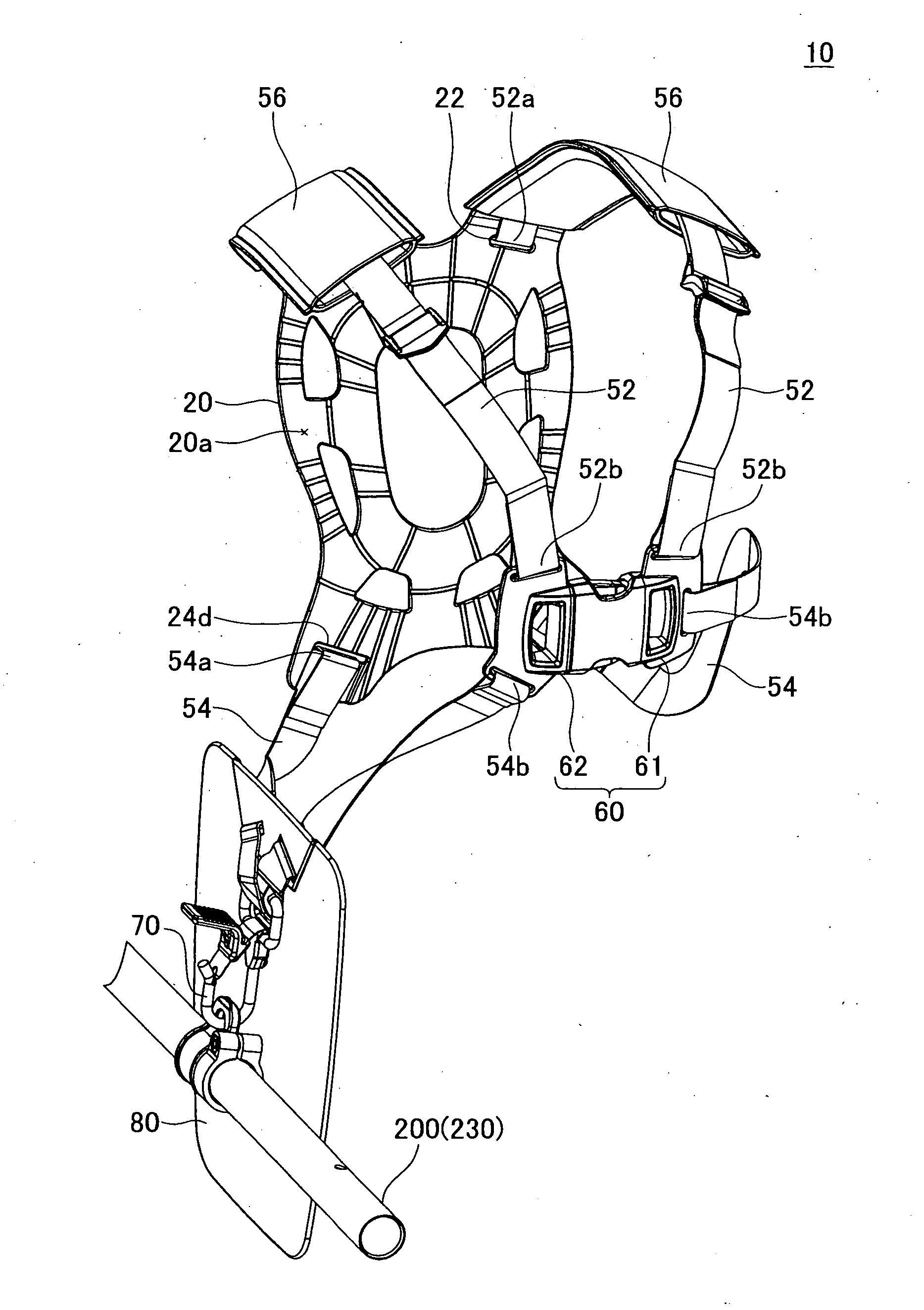 Harness for a handheld power equipment