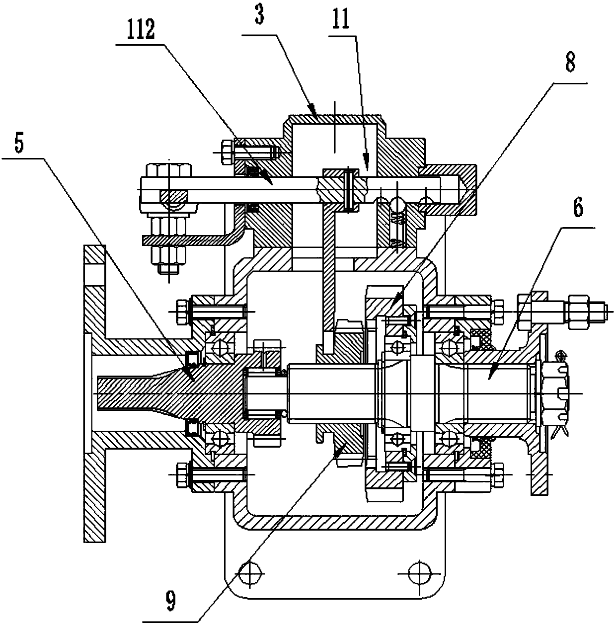 Two-gear electric truck transmission with force taking device