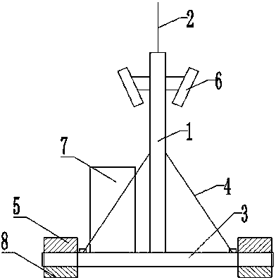 Counterweight-type roof communication base station holding rod support