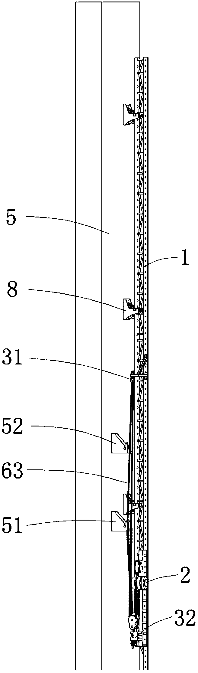 All-steel adhesion type lifting scaffolding positive and negative rotation simultaneous lifting system and method