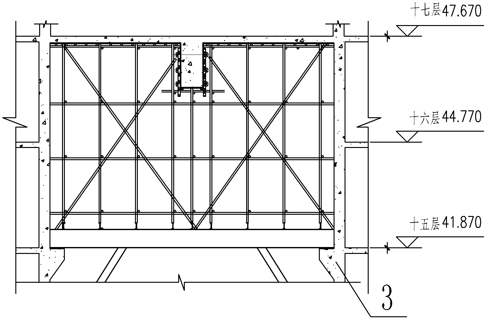 Construction method of bearing frame of corridor structure