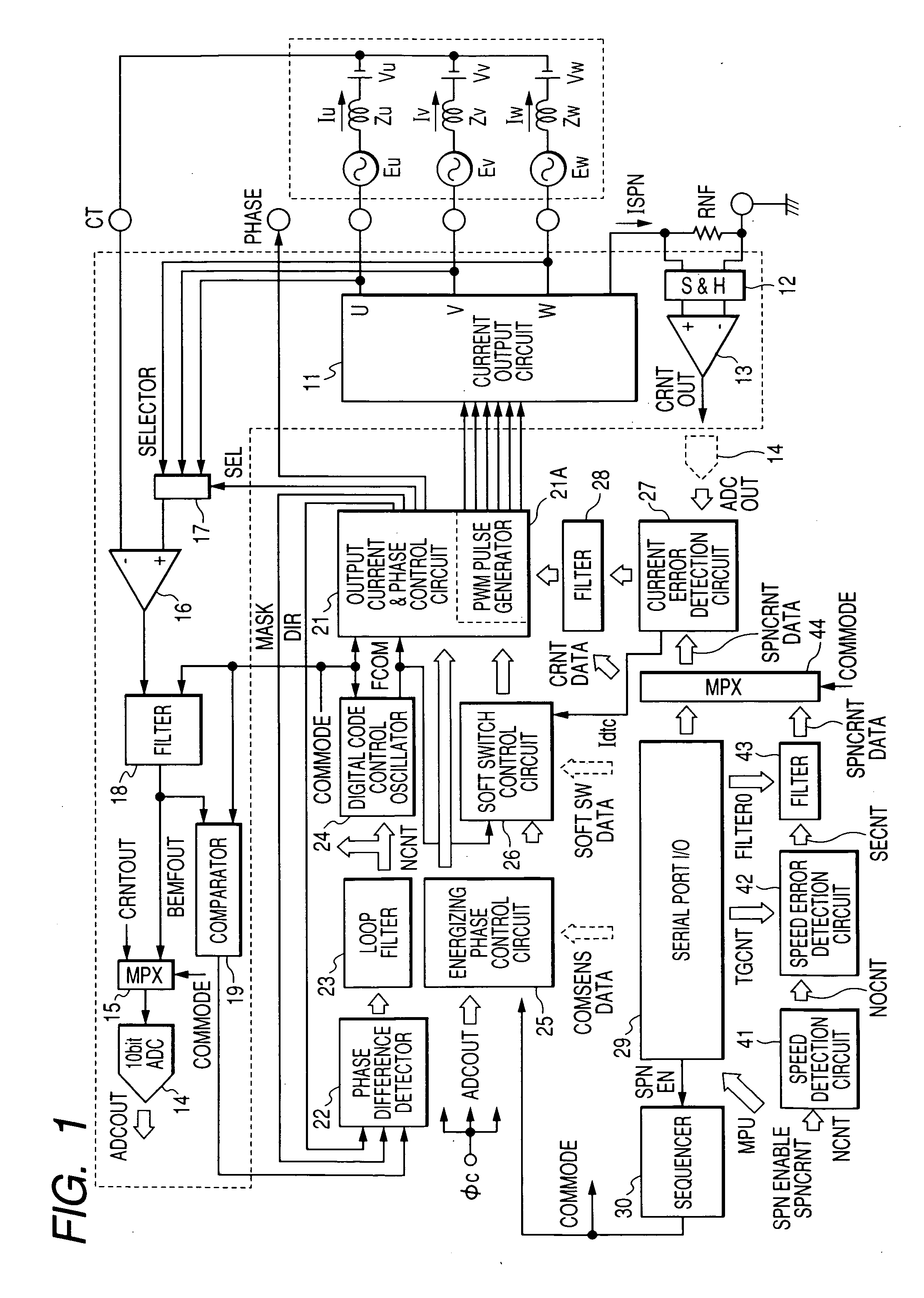 Drive control device of motor and disk rotation system