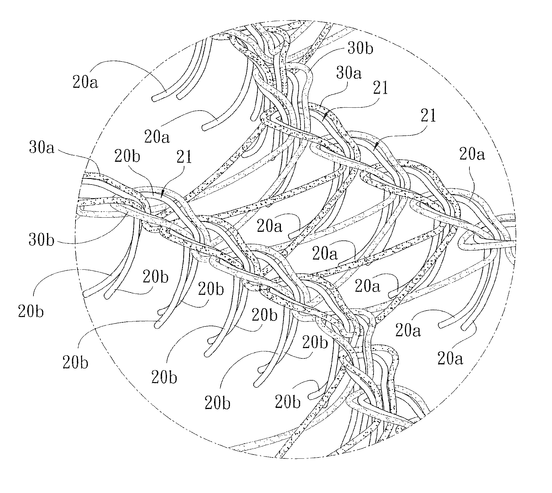 Structure of touch-fastening anti-skidding material