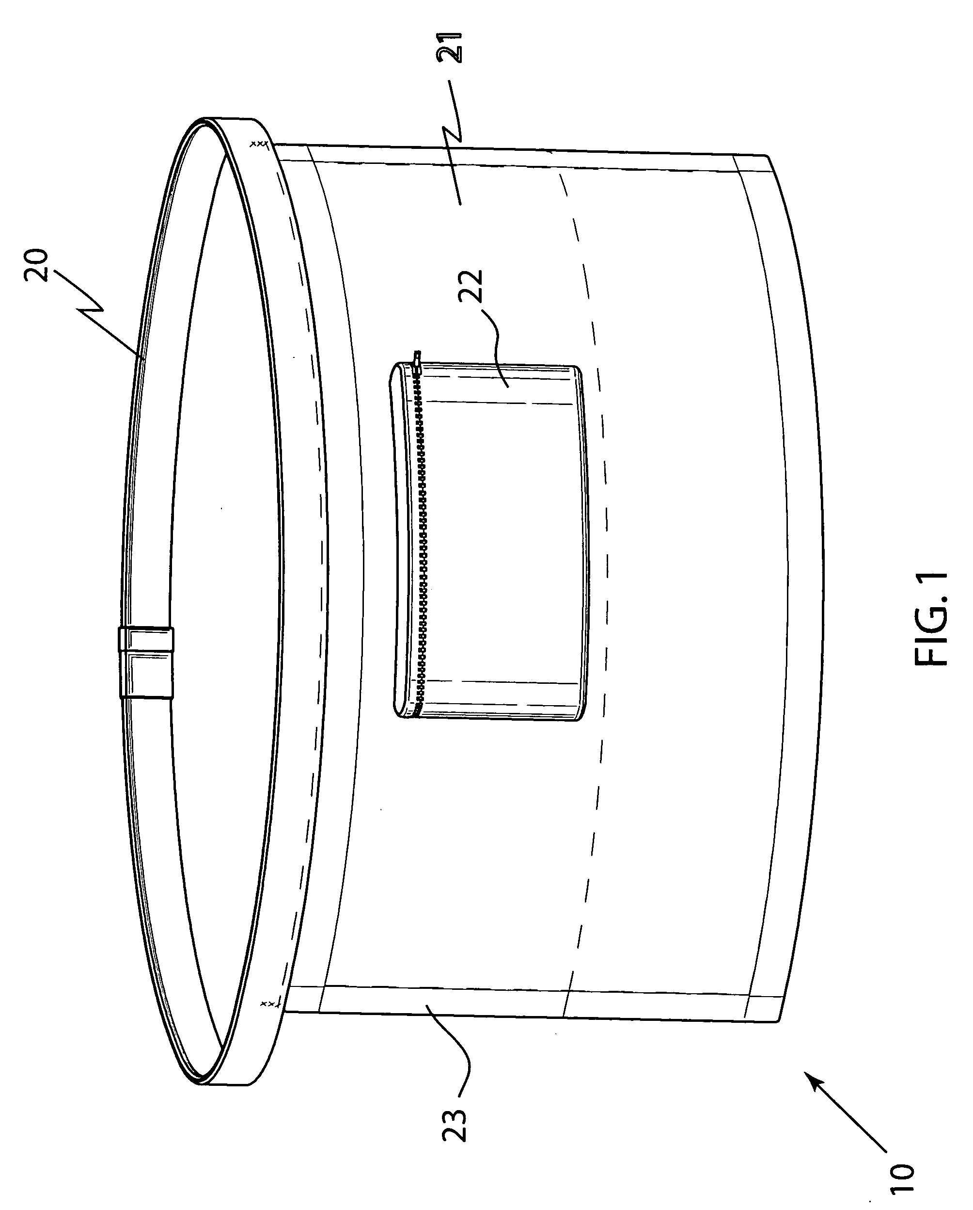 Male apron for receiving and storing excreted body fluids and associated method