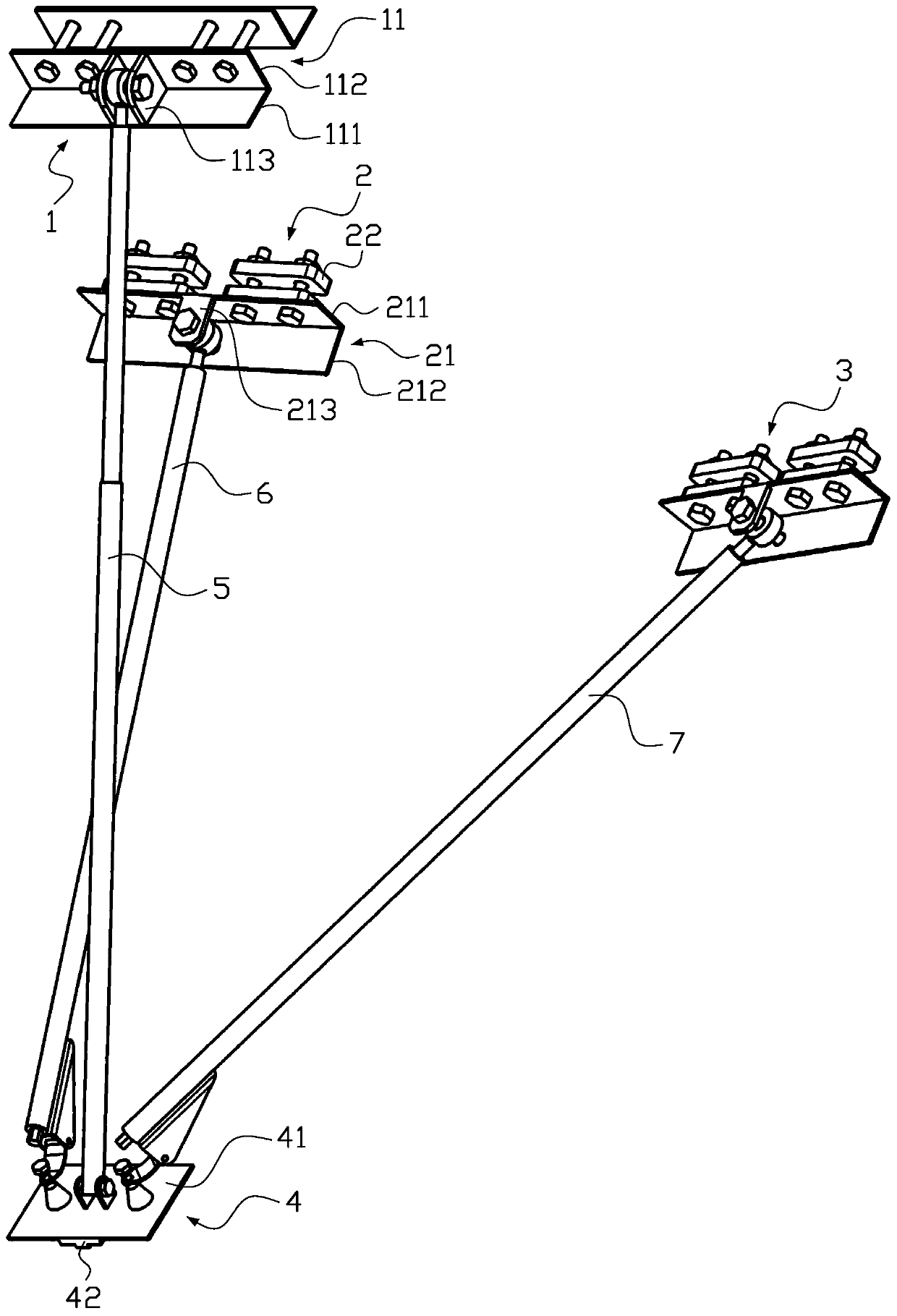 An anti-rollover device for vehicle side impact test