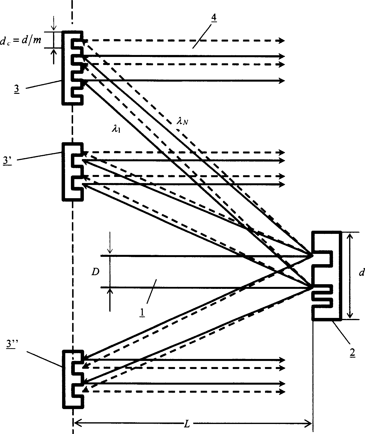 Compensation method of Damman raster splitting beam and angle dispersion of laser pulse
