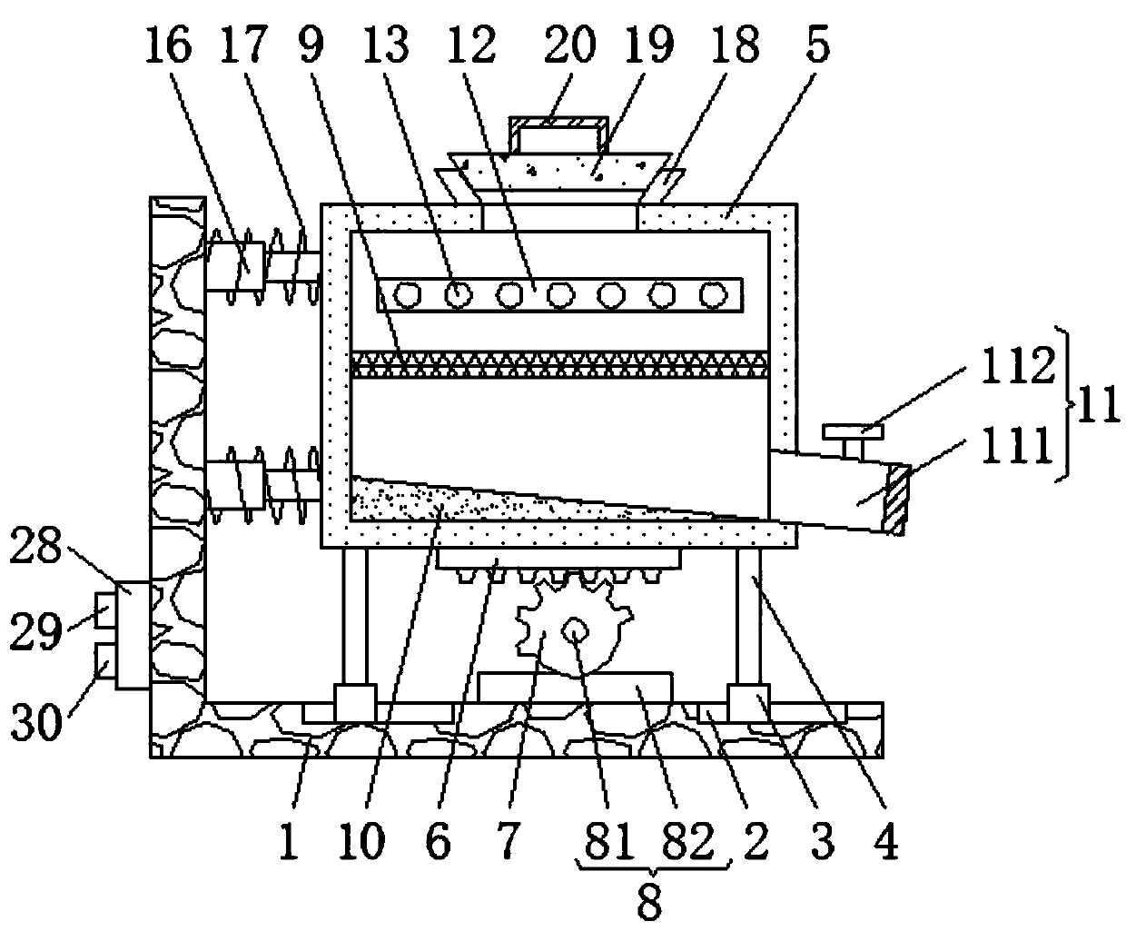 Novel machining and production device for feces decomposition agents