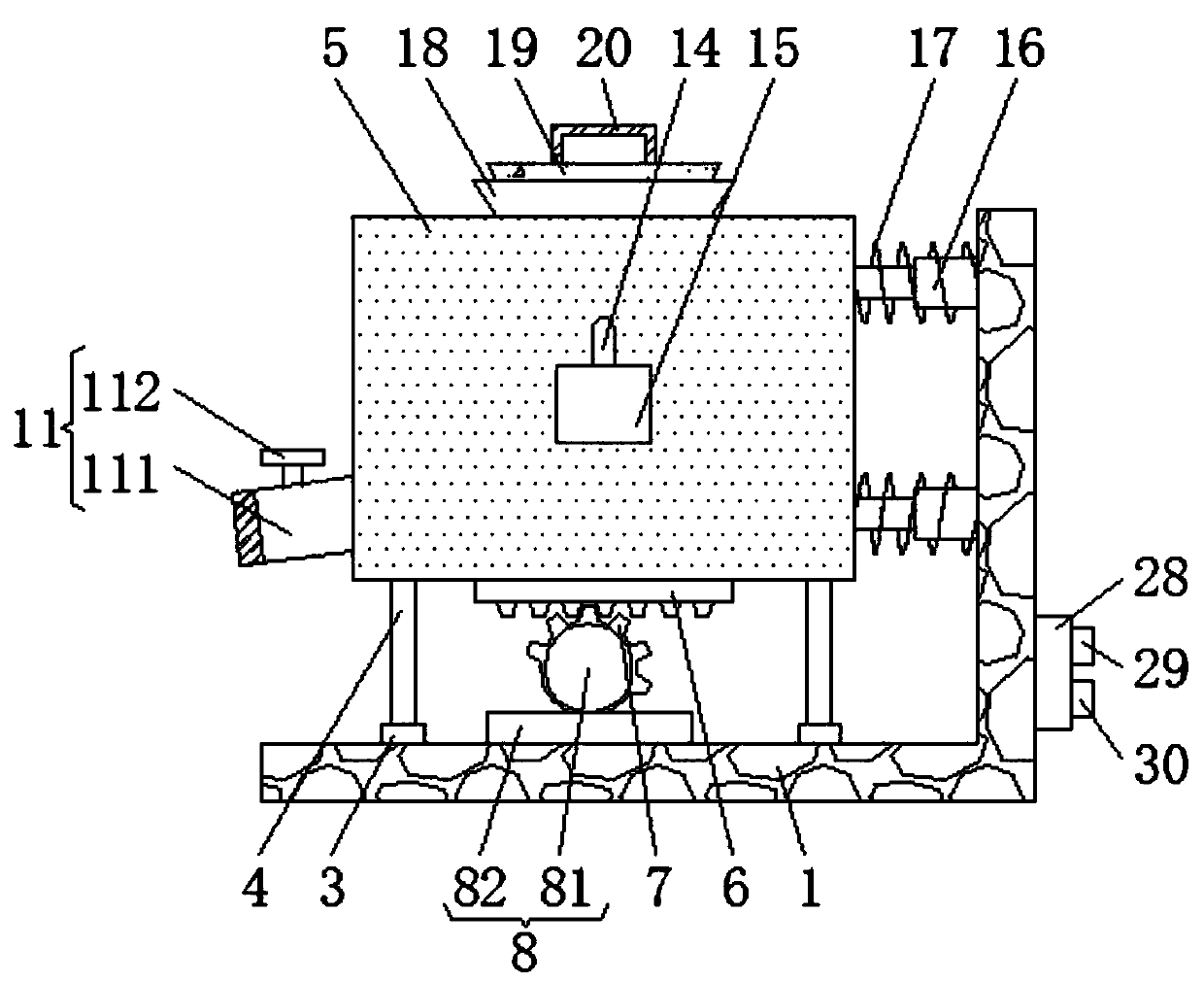 Novel machining and production device for feces decomposition agents