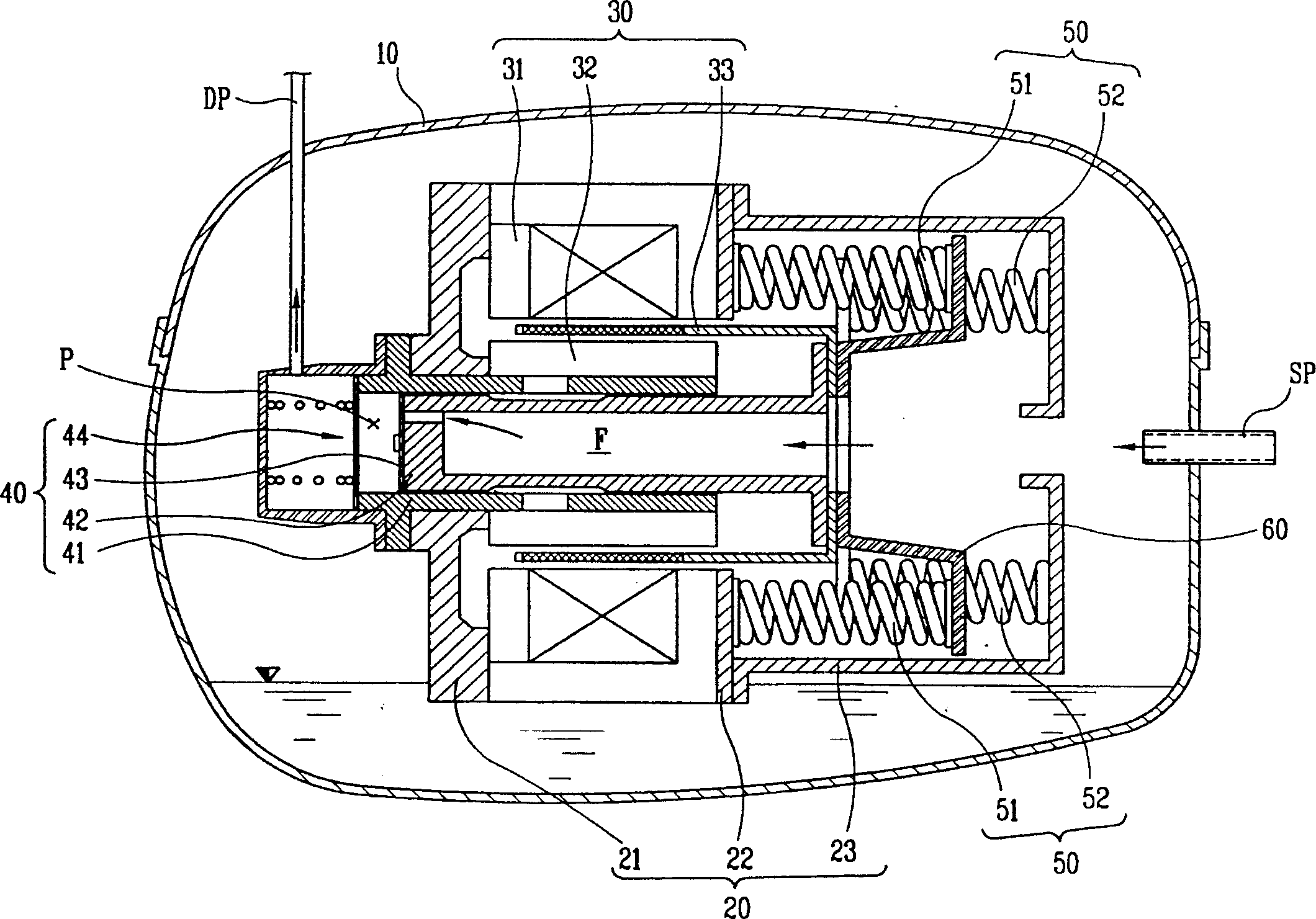 Resonant spring support structure for reciprocating compressor