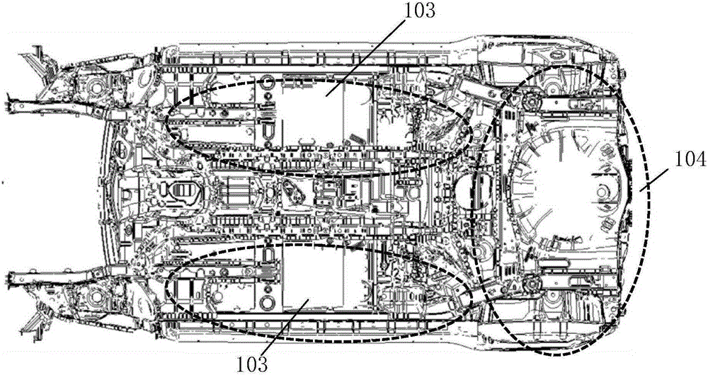 Polymer battery combined automobile frame