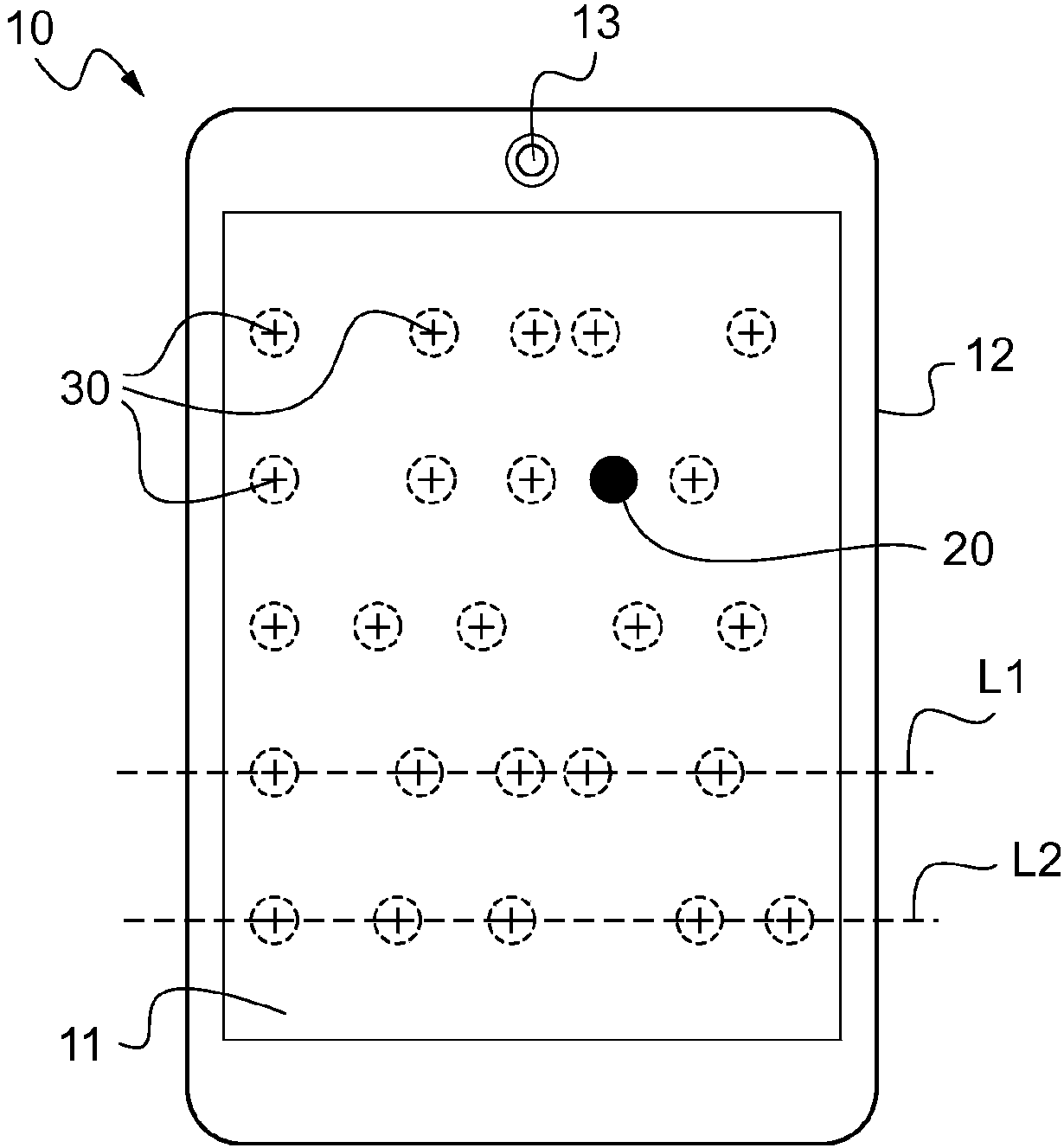 Device for testing the visual behavior of a person, and method for determining at least one optical design parameter of an ophthalmic lens using such a device