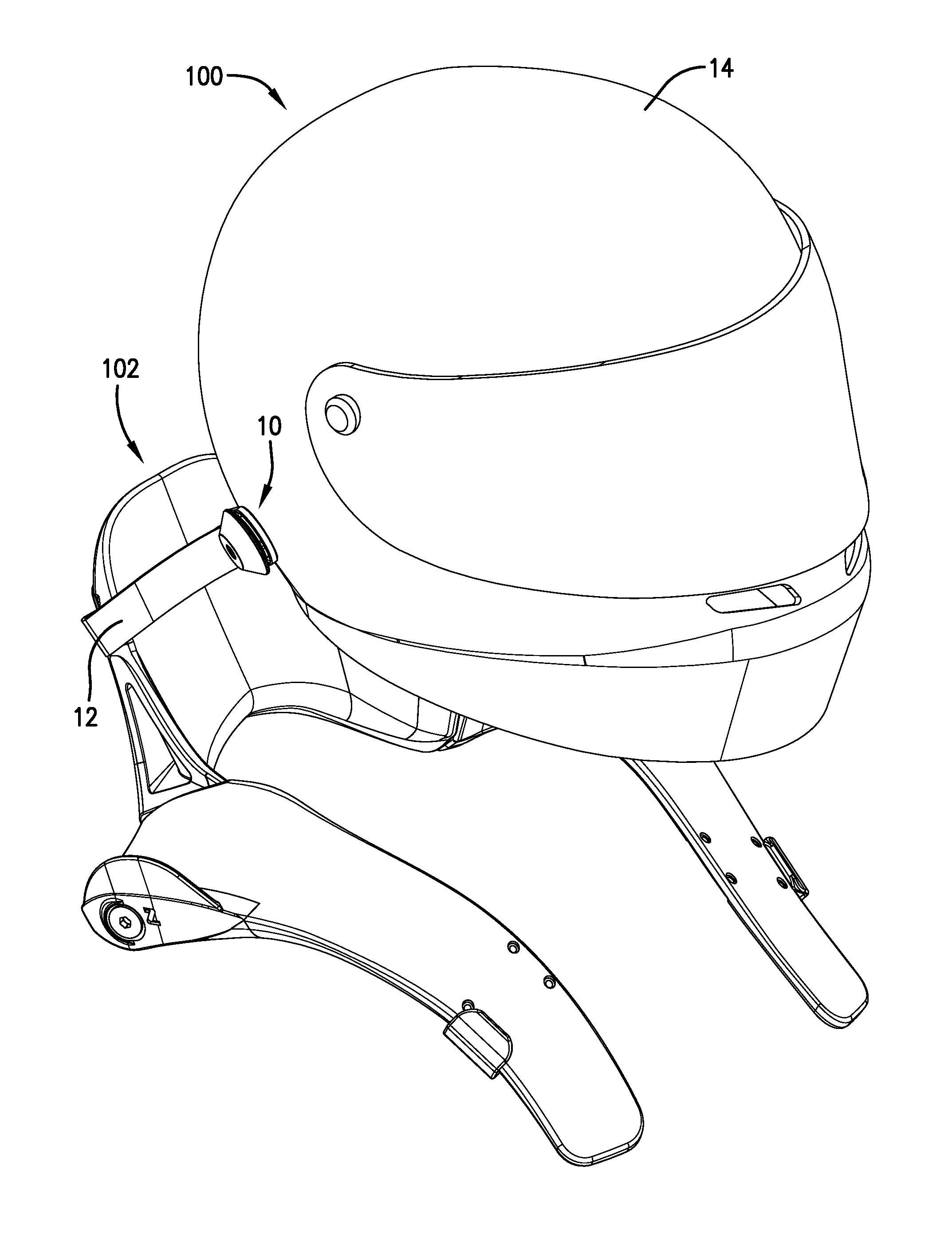 Quick release device for safety helmet