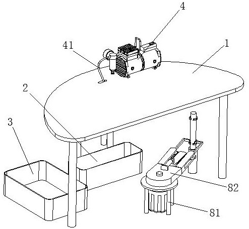 Device for painting pigment and paint on surfaces of automotive interior trim part made of rattan veneers