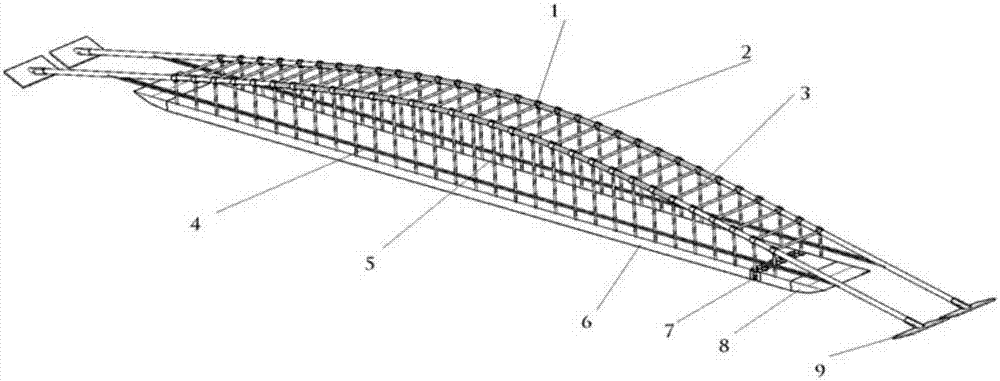 Tied-arch floating bridge and tied-arch floating bridge erecting method