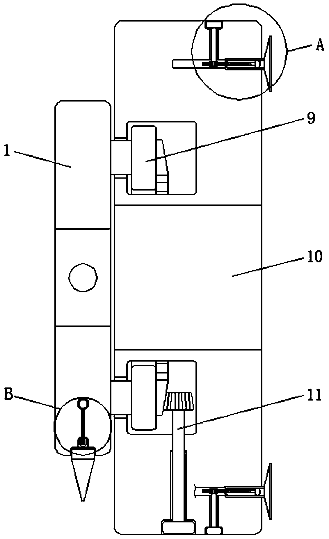 Measuring caliper used for buildings capable of measuring multiple angle step hole diameters