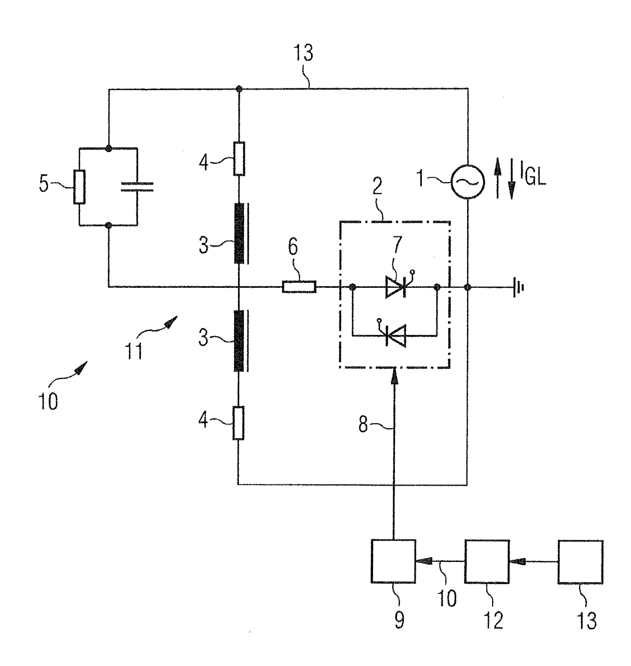 Circuit Arrangement For Reducing A Magnetic Unidirectional Flux Component In The Core Of A Transformer