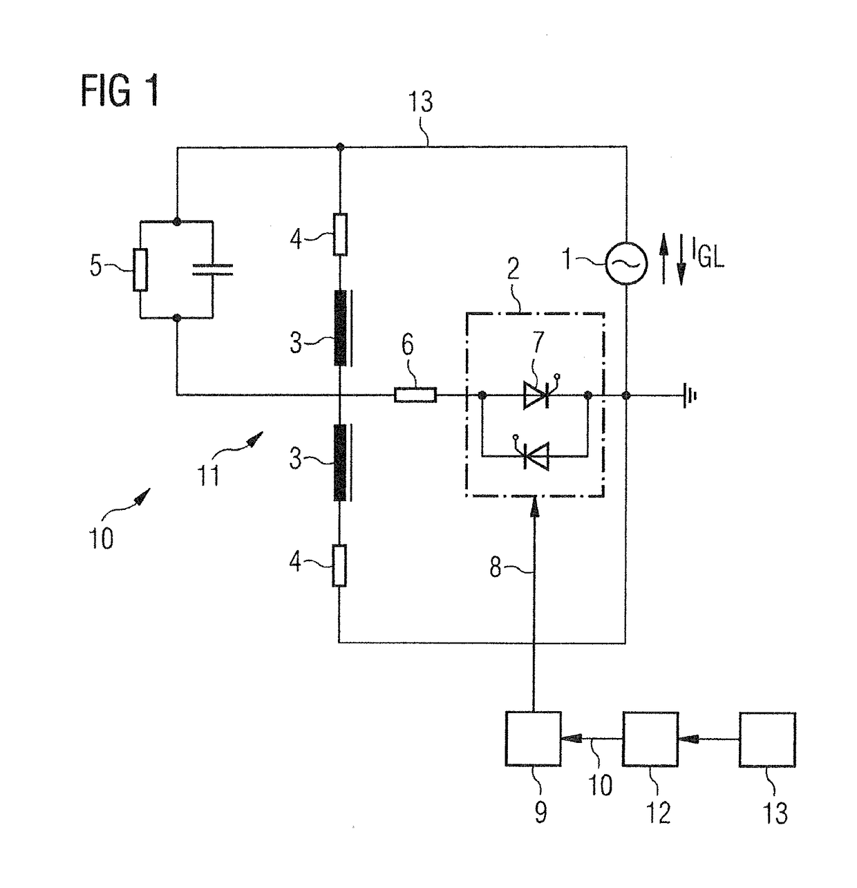 Circuit Arrangement For Reducing A Magnetic Unidirectional Flux Component In The Core Of A Transformer