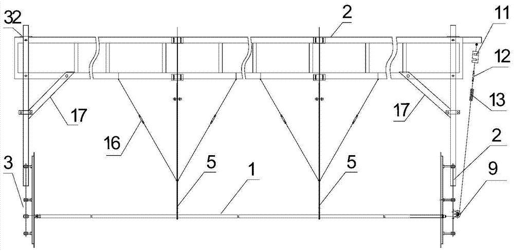 Vortex-induced vibration test device for multi-span submarine pipeline under the condition of uniform inclination angle and incoming flow