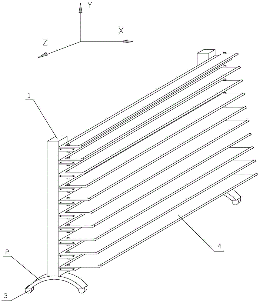 Moveable air flow guide air-blowing frame of hot air drying room