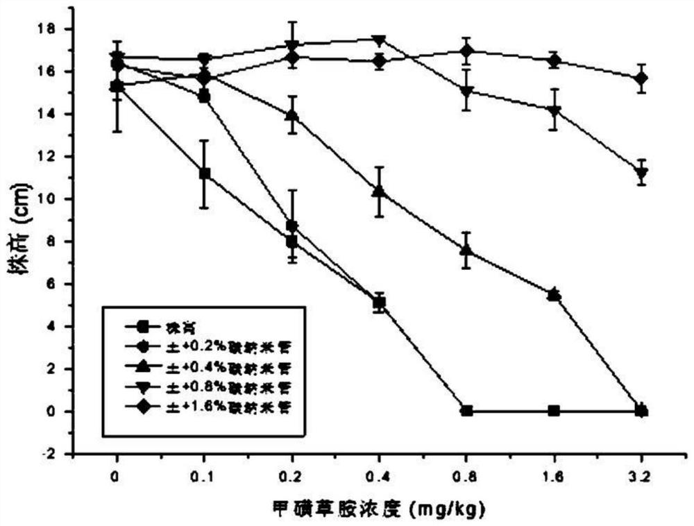 A method for preventing and controlling the phytotoxicity of crops by carbon nanotubes by residual herbicides