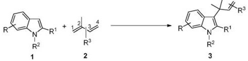 A method for introducing tertiary isopentenyl at C3 position of indole