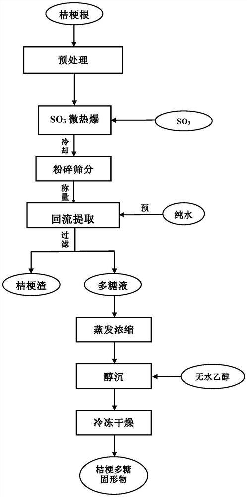 Platycodon grandiflorum polysaccharide extraction method based on micro-thermal blasting wall surface