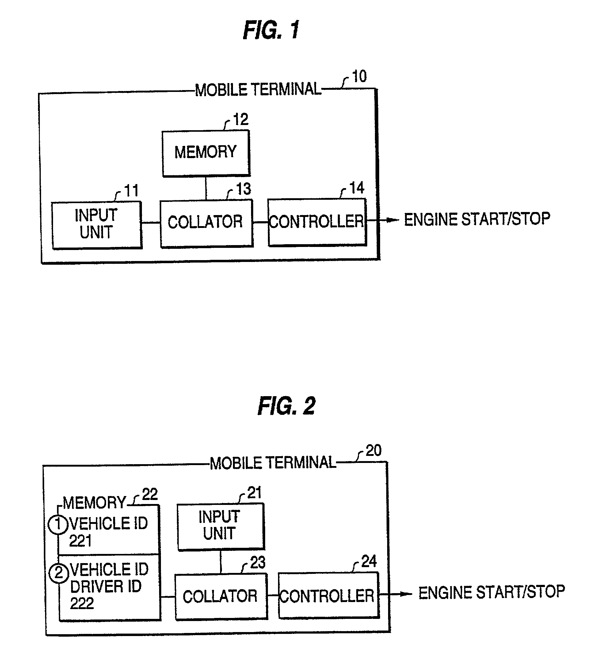 Mobile terminal and moving body operation management system