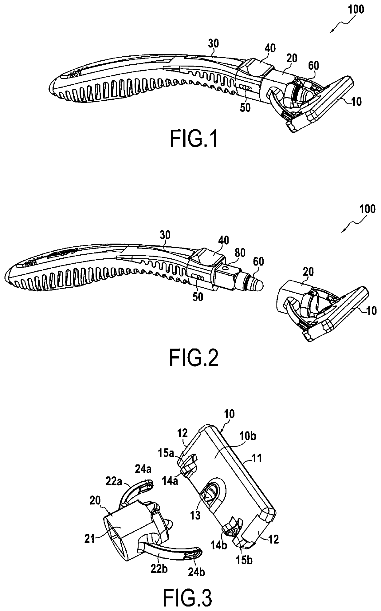 Razor handle, attachment adapter, and razor assembly
