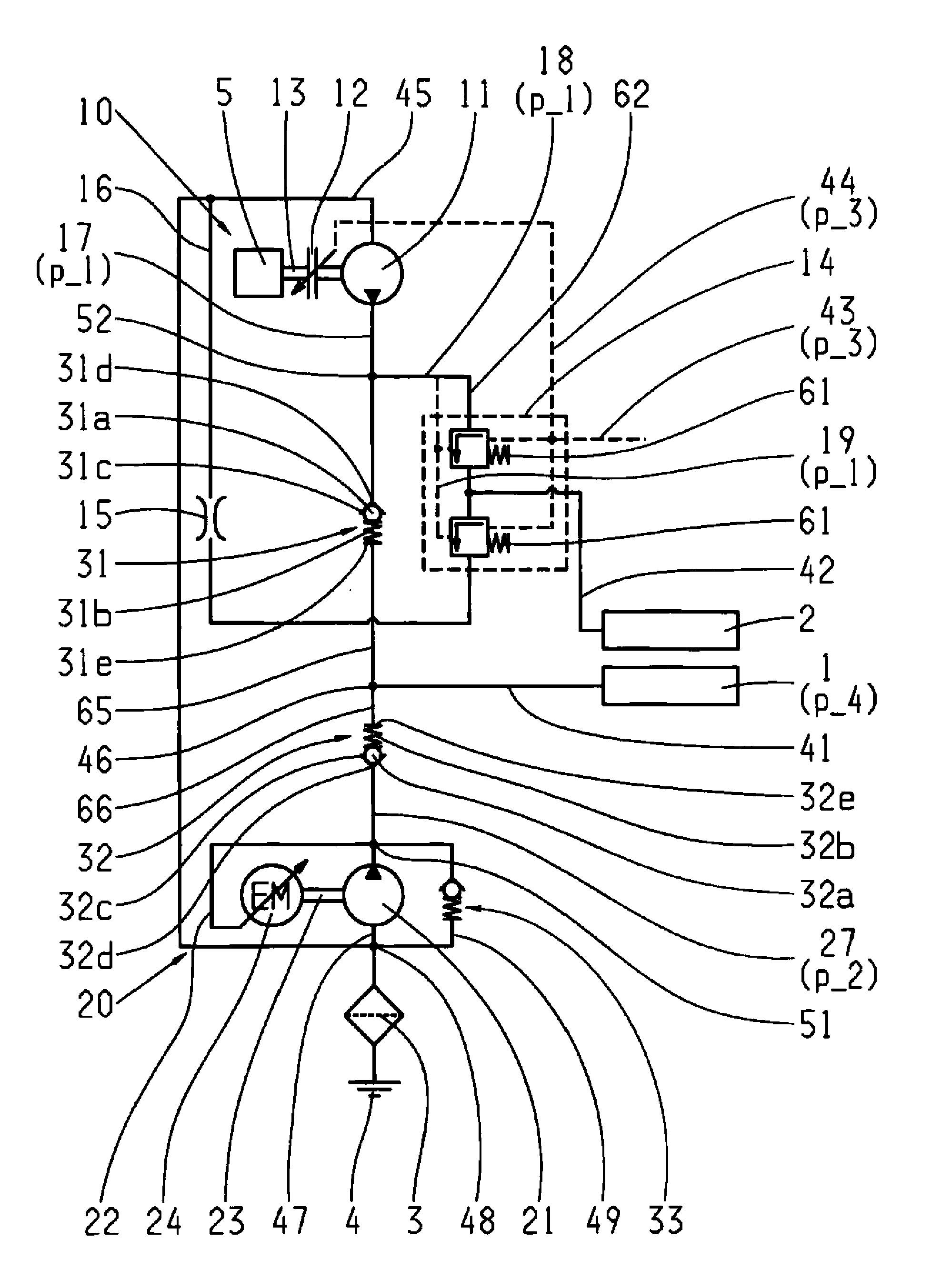 Hydraulic system of a gear box