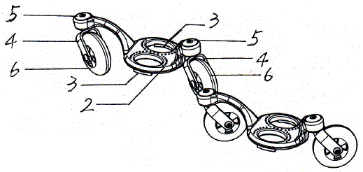Front-and-rear-rod-shaped foot swing type roller skates