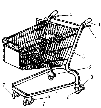 Shopping cart with brakes