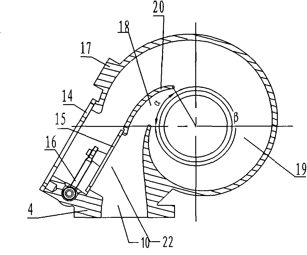 Variable section double-channel air intake turbine