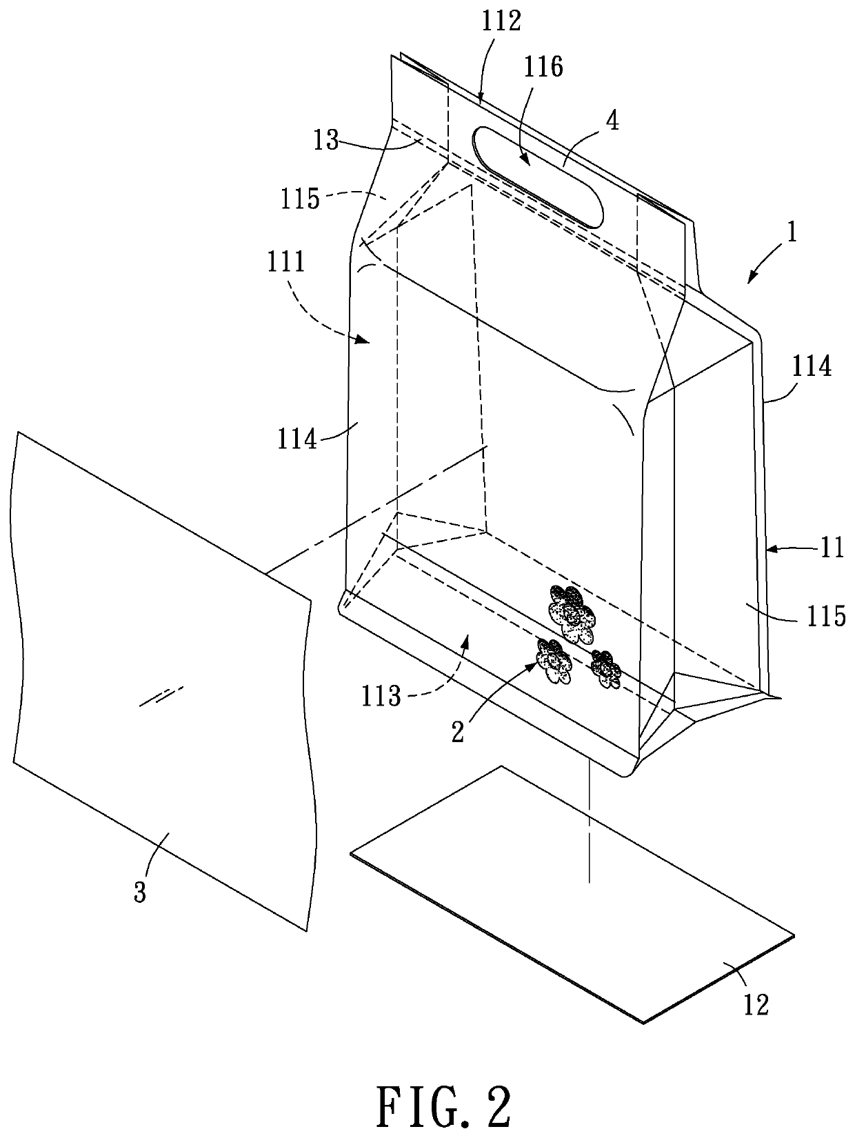 Packaging structure with patterns formed through continuous multi-color hot foil stamping