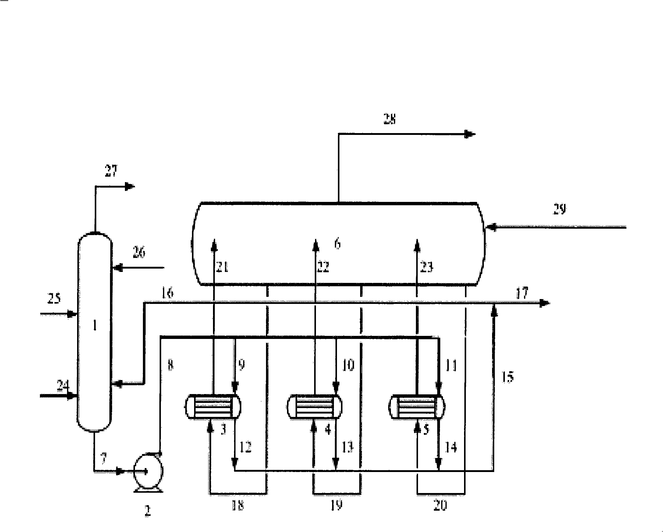 Method for improving ethylene apparatus quench oil tower bottom temperature