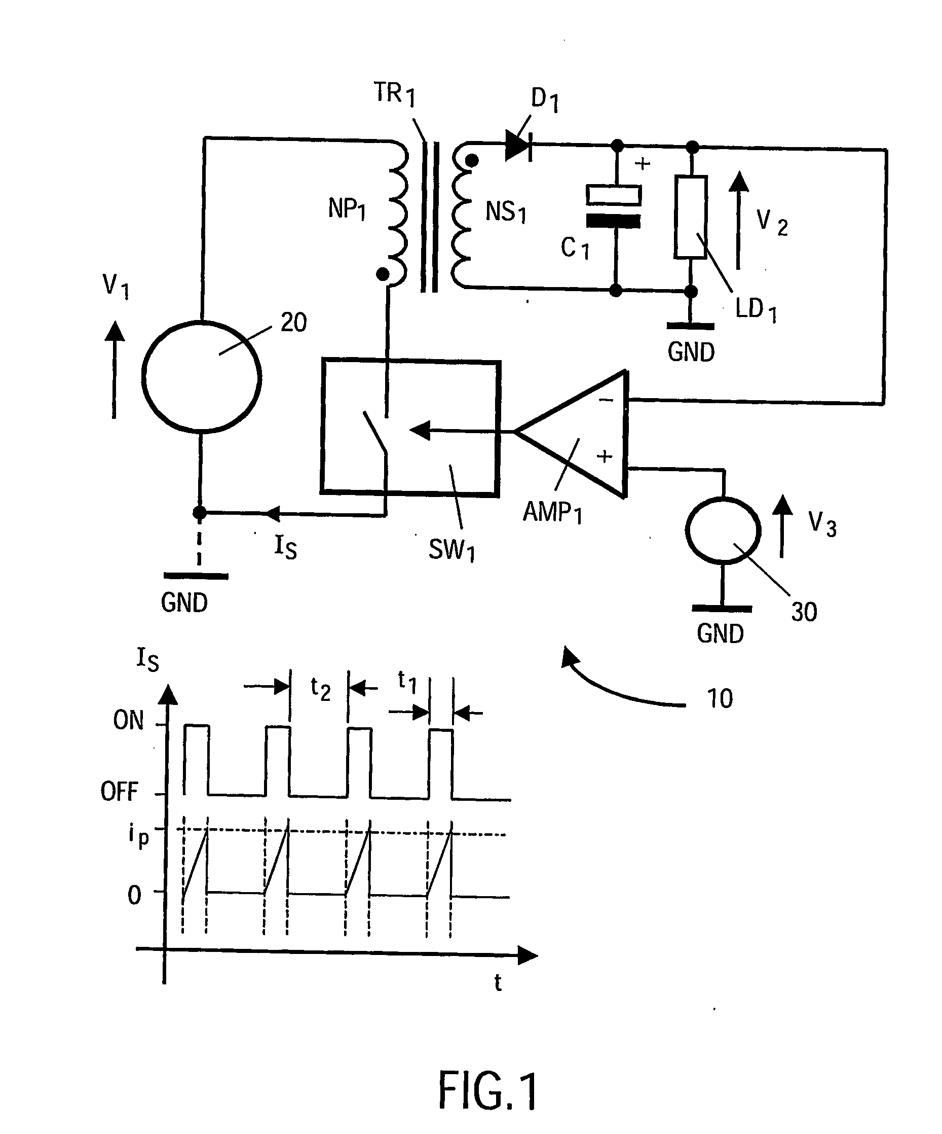 Switch mode power supply apparatus with multiple regulated outputs and a single feedback loop
