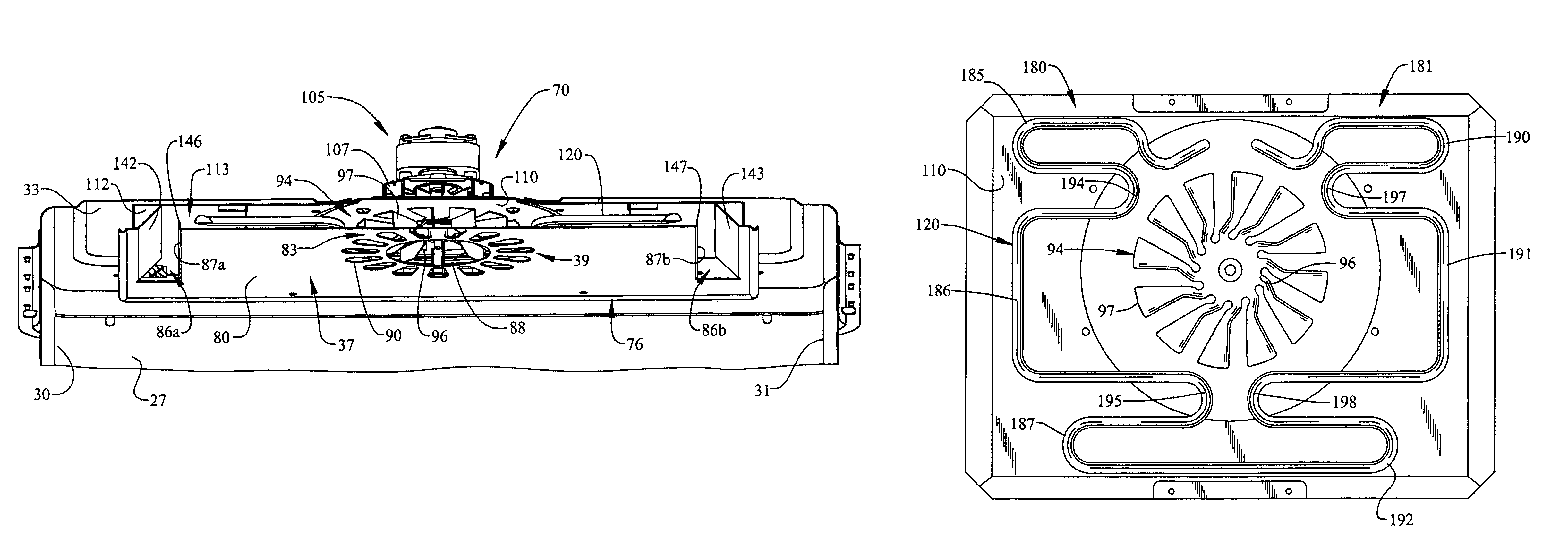 Airflow system for a convection oven