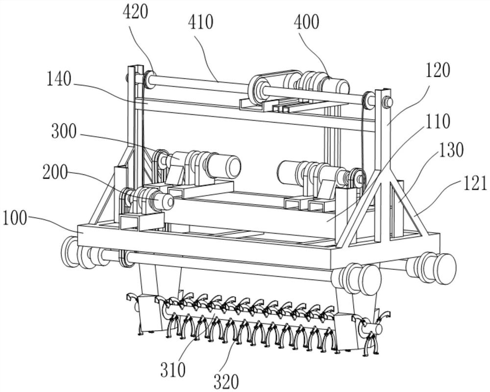 A depth-adjustable livestock and poultry manure turning machine