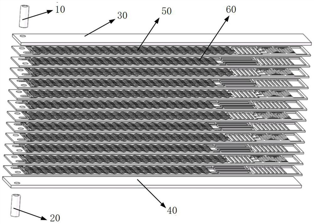 Wavy stacked microchannel cooler