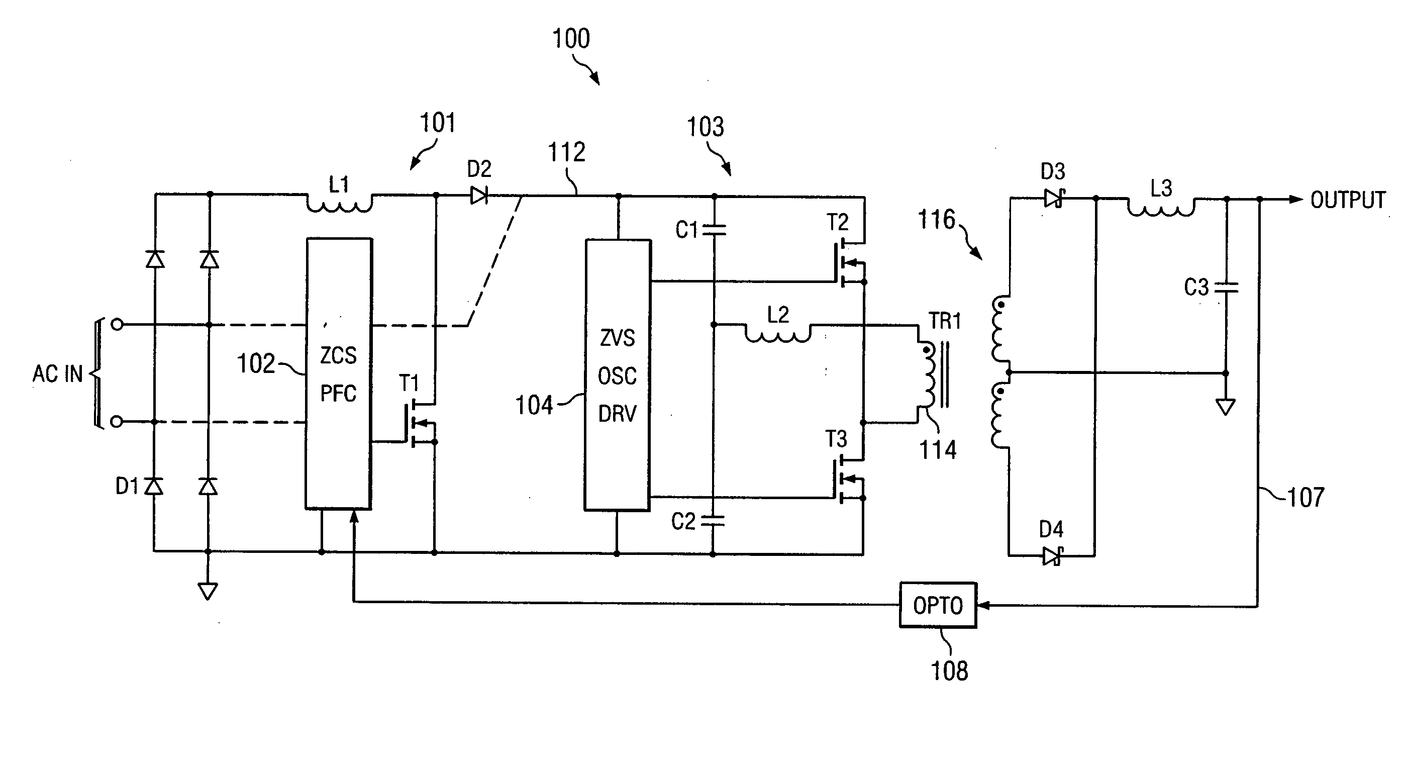 Highly efficient isolated AC/DC power conversion technique