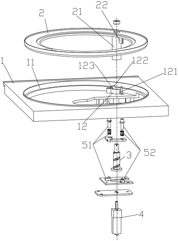 Single-motor-driven lifting and rotating integrated CD player exit mechanism