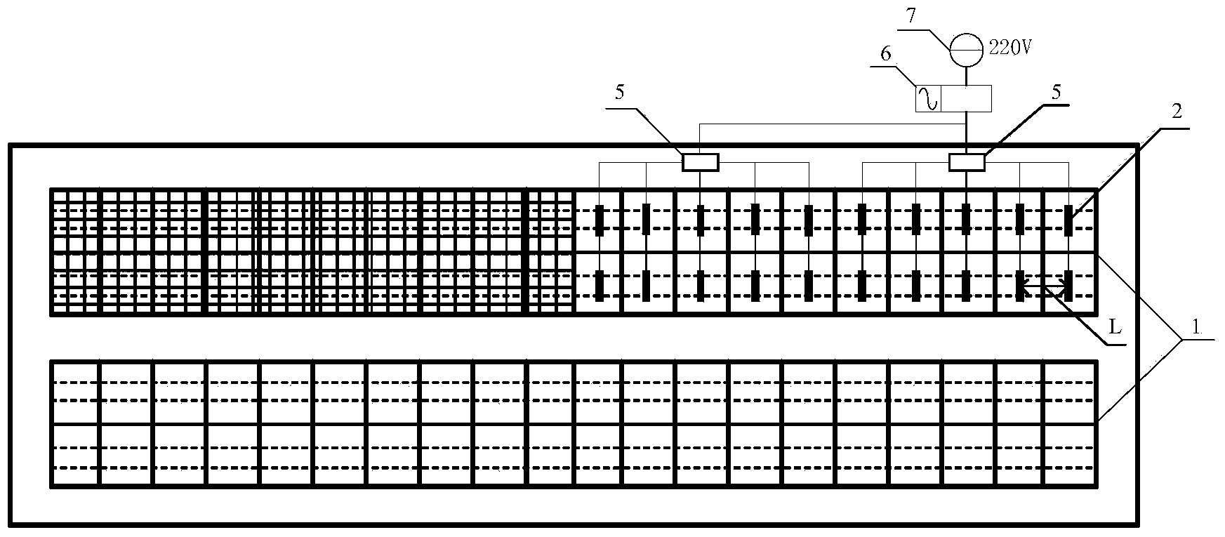 LED lamp illumination method and system for scale culture of laying or breeding hens in trapezoidal coops